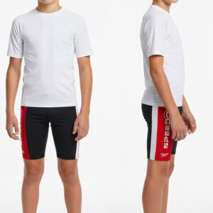 BOYS WATER SHORTS - (BLACK/RED-)